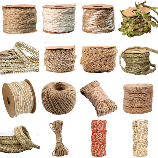 5Meter Natural Ribbon Crafts Rope StringTwine Vintage Jute Gift Wrap Sewing Party Home Accessories